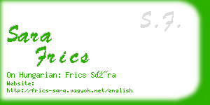 sara frics business card